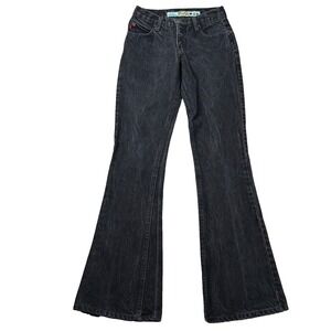Vintage Mudd Jeans Womens 1 Flare Boot Cut Charcoal Wash Bell Bottom 90s Y2K